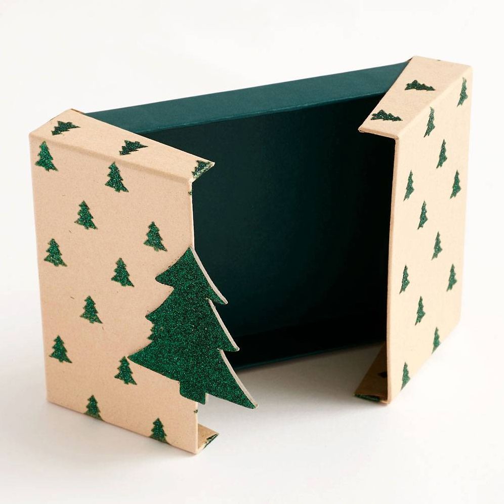 Green Glitter Tree Gift Card Box - Image 2