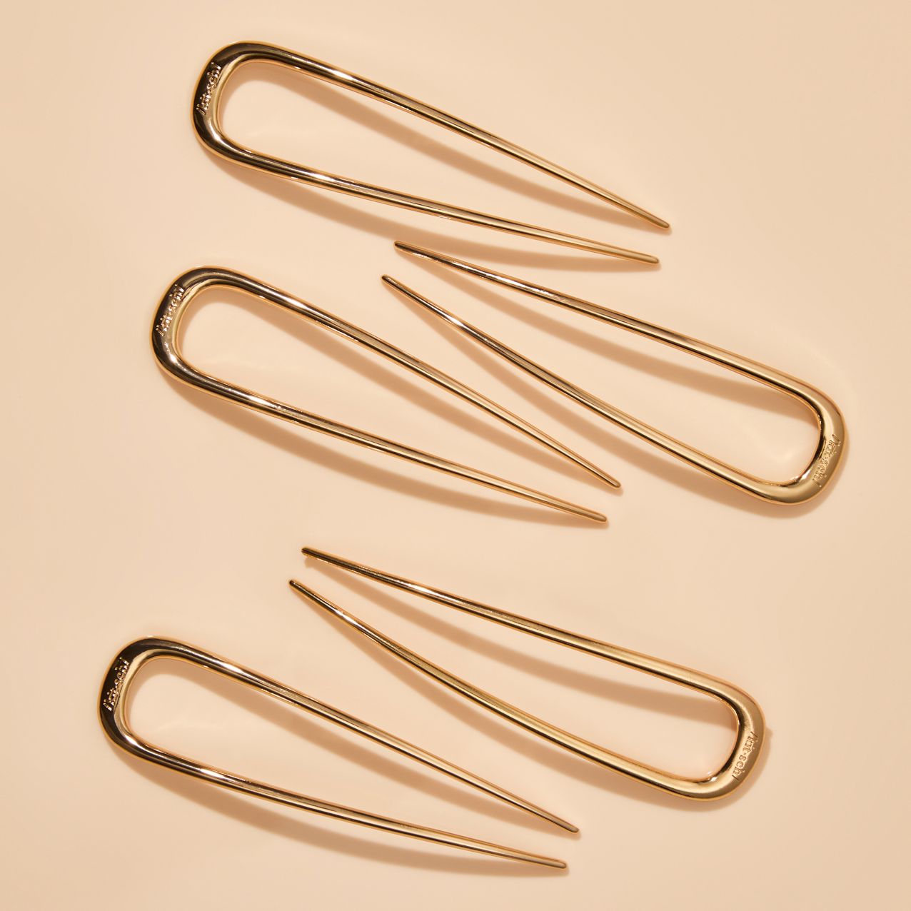 Metal French Hair Pin - Gold - Image 2