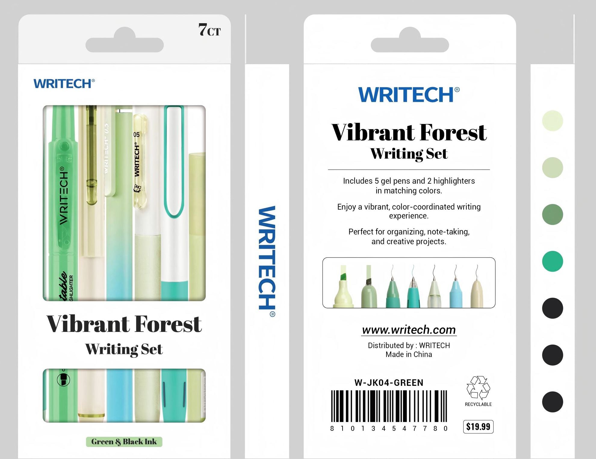 Vibrant Forest Mixed Pen Kit S/7 - Assorted Ink - Image 2