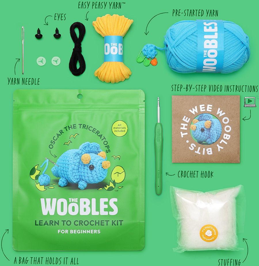 Oscar the Triceratops Learn to Crochet kit - Image 3