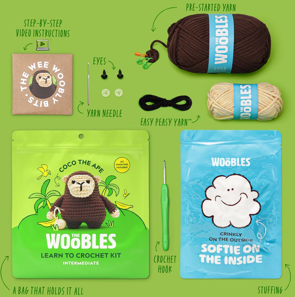 Coco the Ape Learn to Crochet Kit - Image 2
