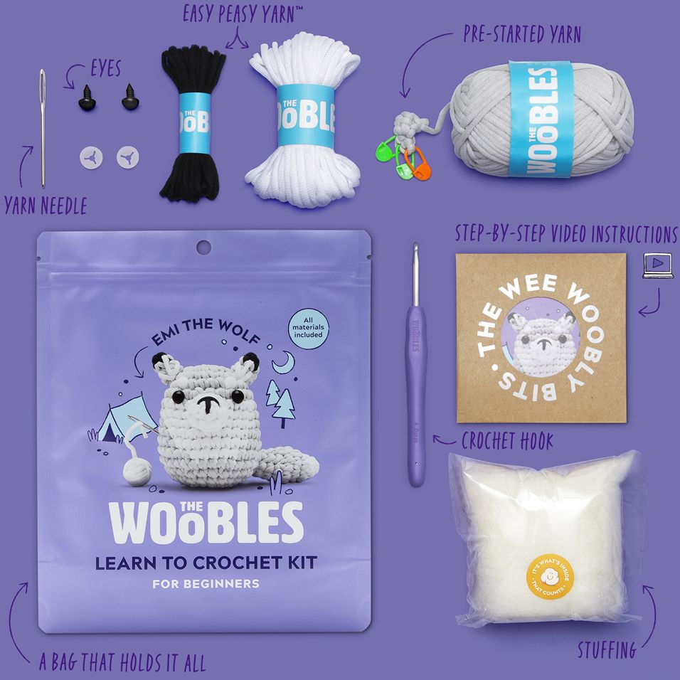 Emi the Wolf Learn to Crochet Kit - Image 2