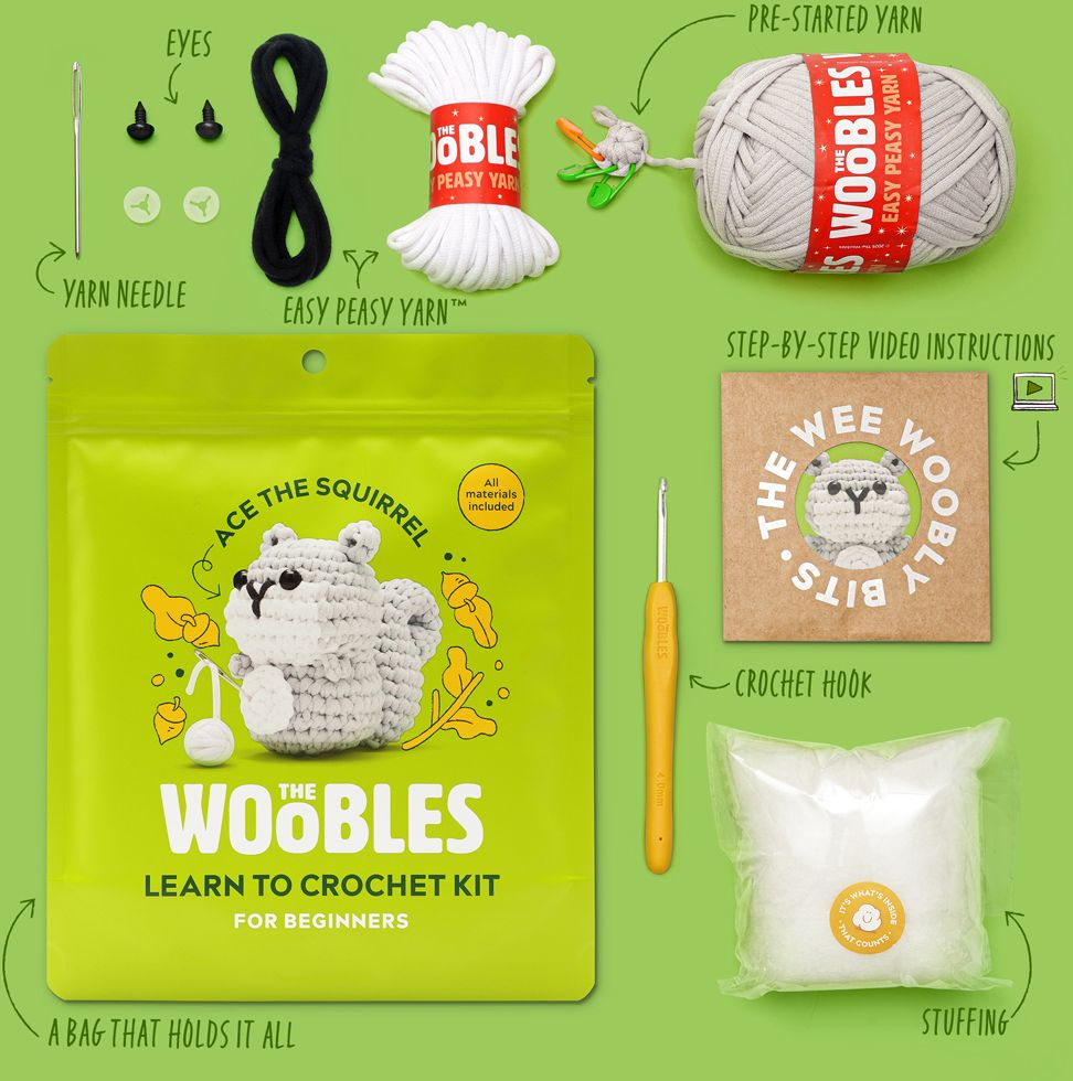 Ace the Squirrel Learn to Crochet Kit - Image 2