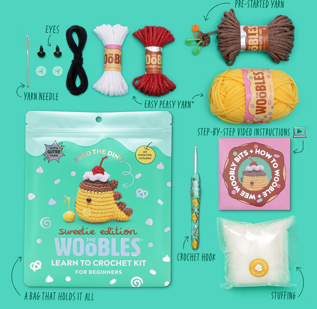 Fred the Dino: Sweeties Edition Learn to Crochet Kit - Image 2