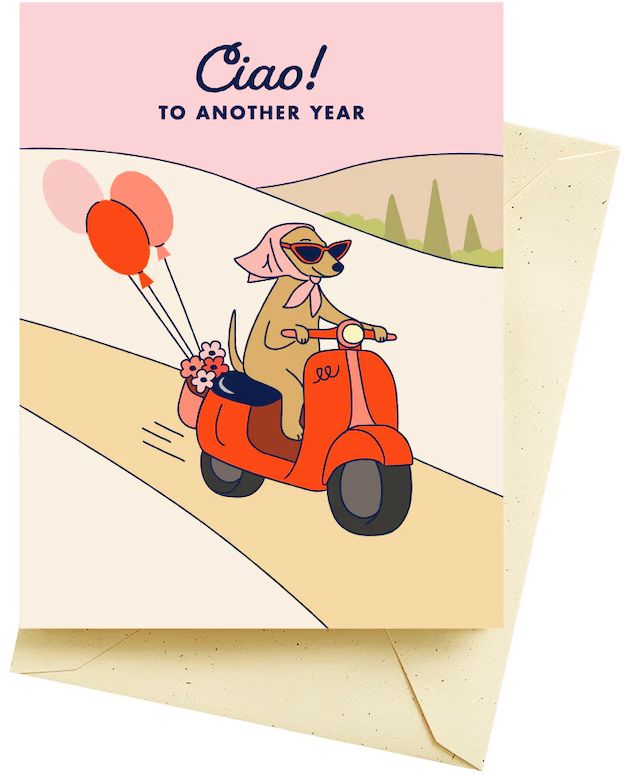Ciao Scooter Birthday Card