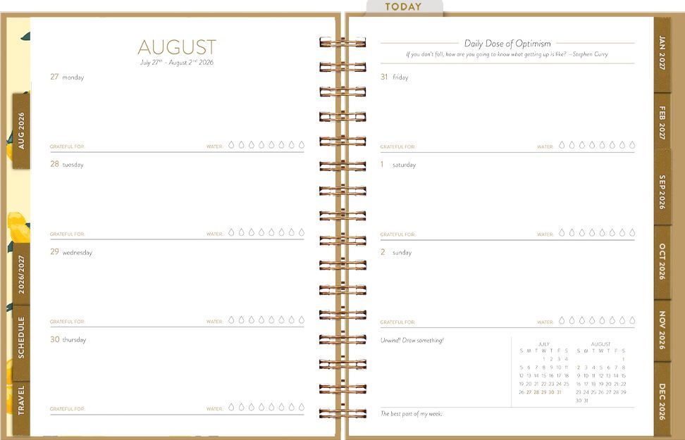 2026-2027 Seedlings Lemons 17 Month Hardcover Weekly/Monthly Planner - Image 5