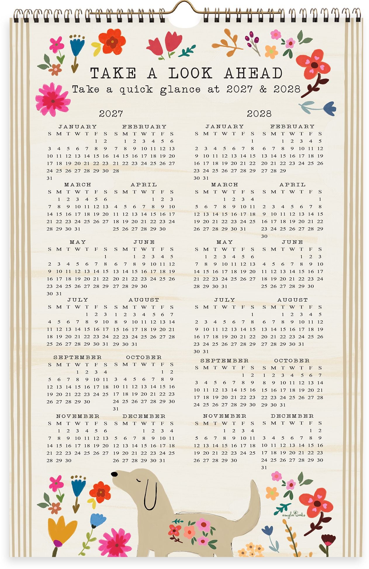 2027 On the Bright Side Chase Your Dreams Grid Wall Calendar - Image 5