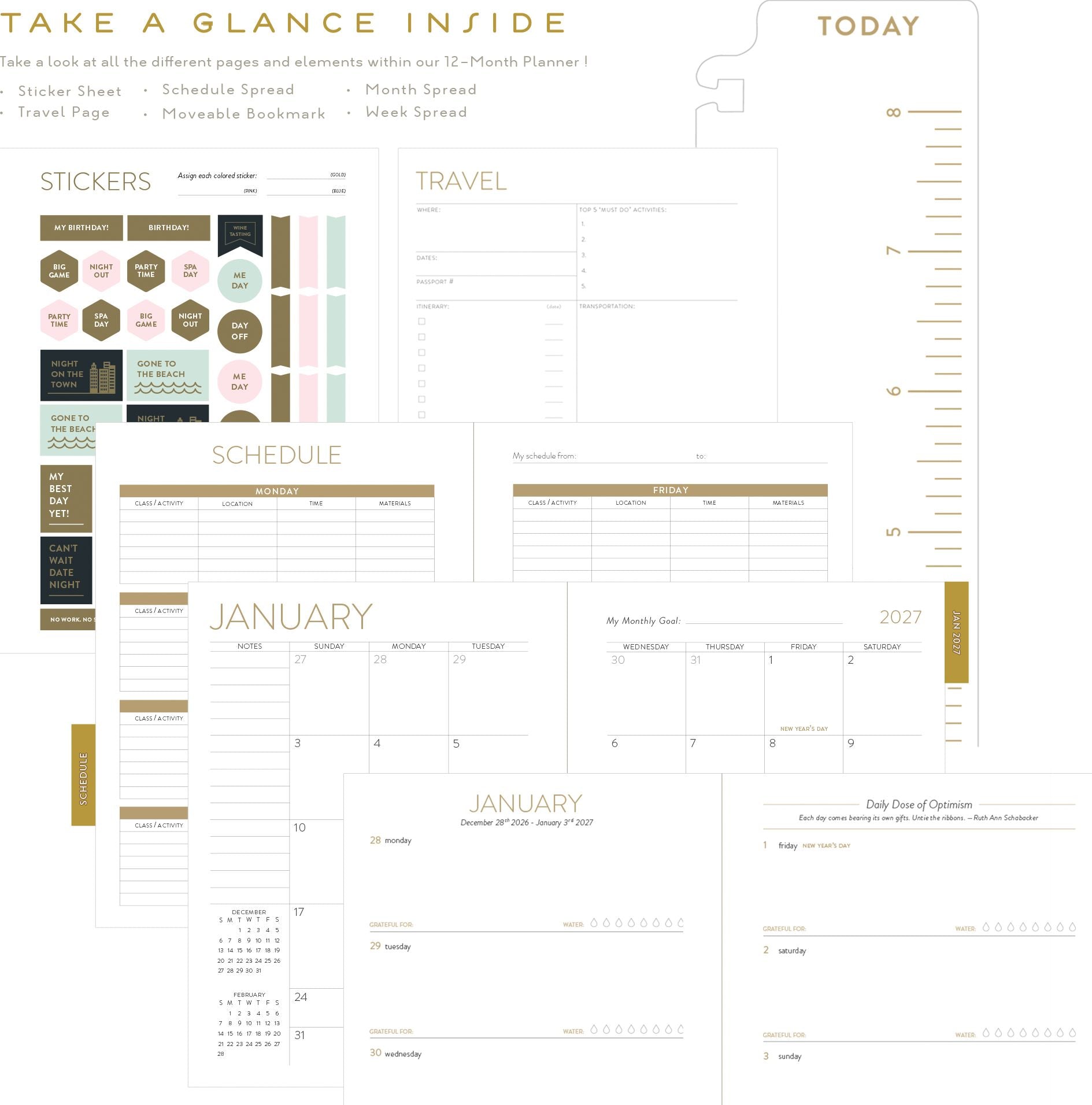 2027 On the Bright Side Peaceful View Weekly Planner - Image 3