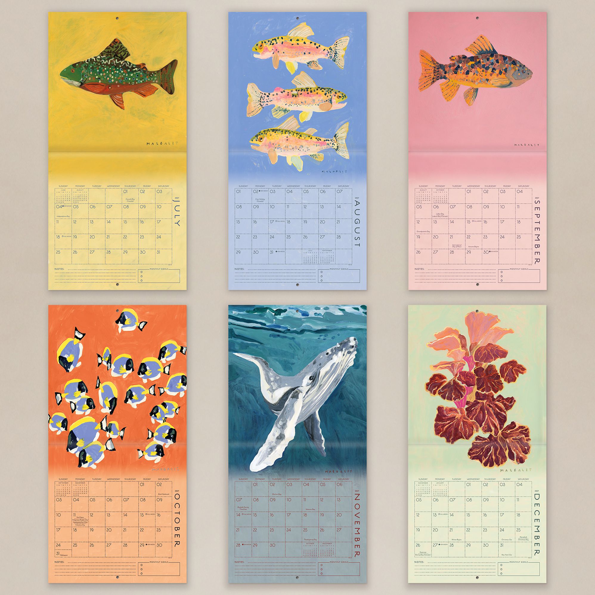 2027 Seedlings Keep Swimming Wall Calendar - Image 4