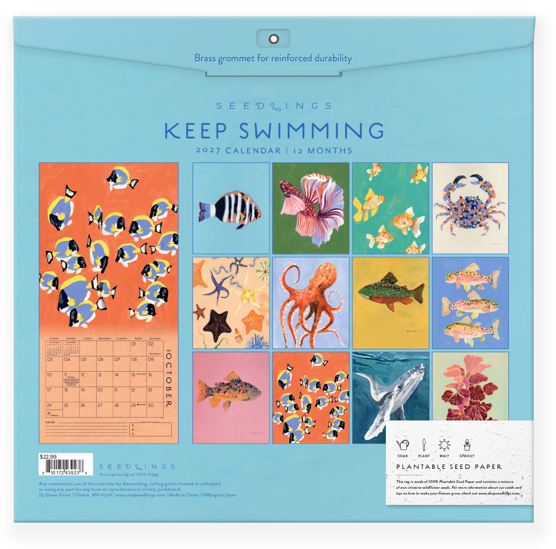 2027 Seedlings Keep Swimming Wall Calendar - Image 6