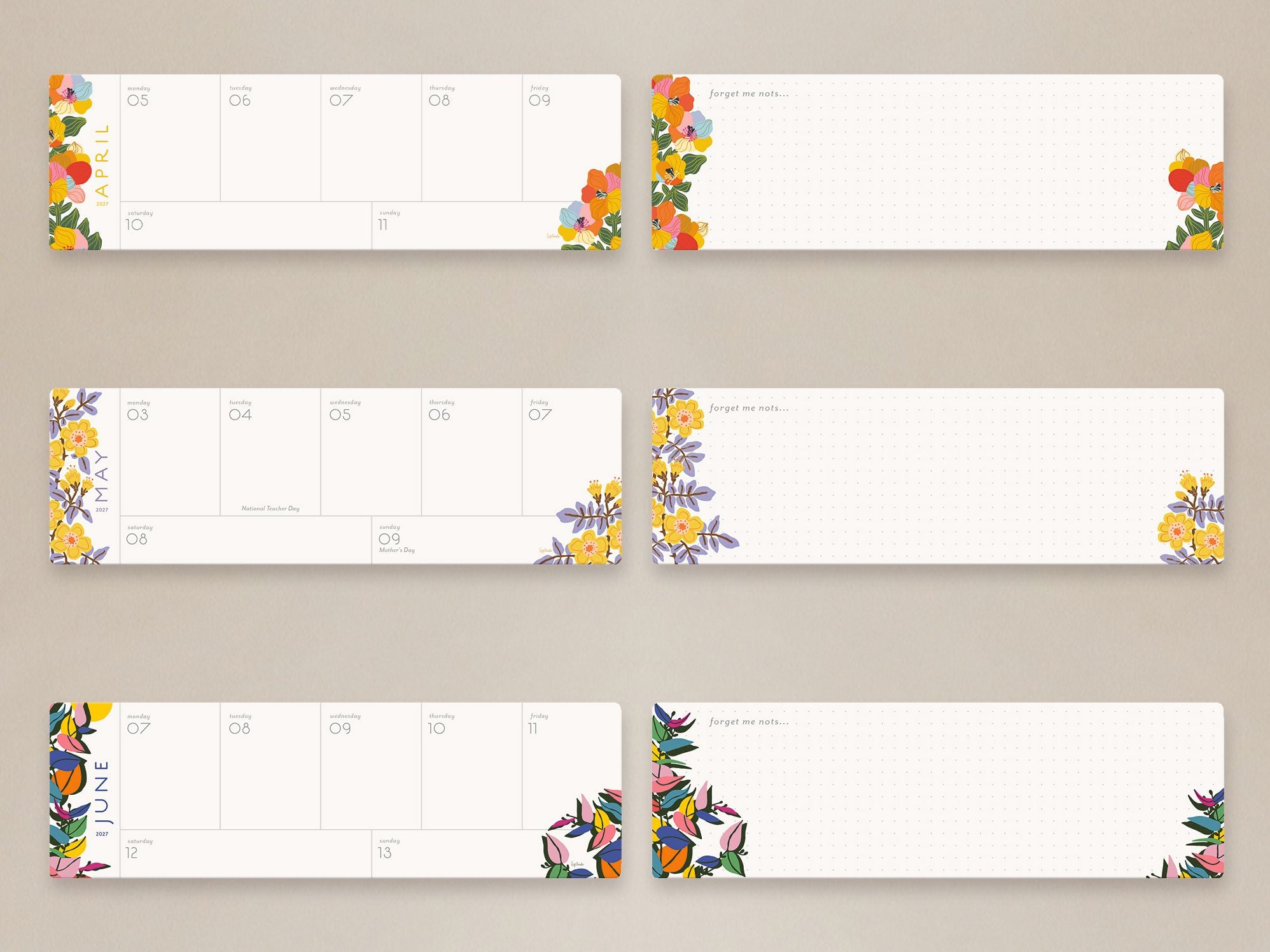 2027 Seedlings Soft Days Ahead Desk Planner - Image 3