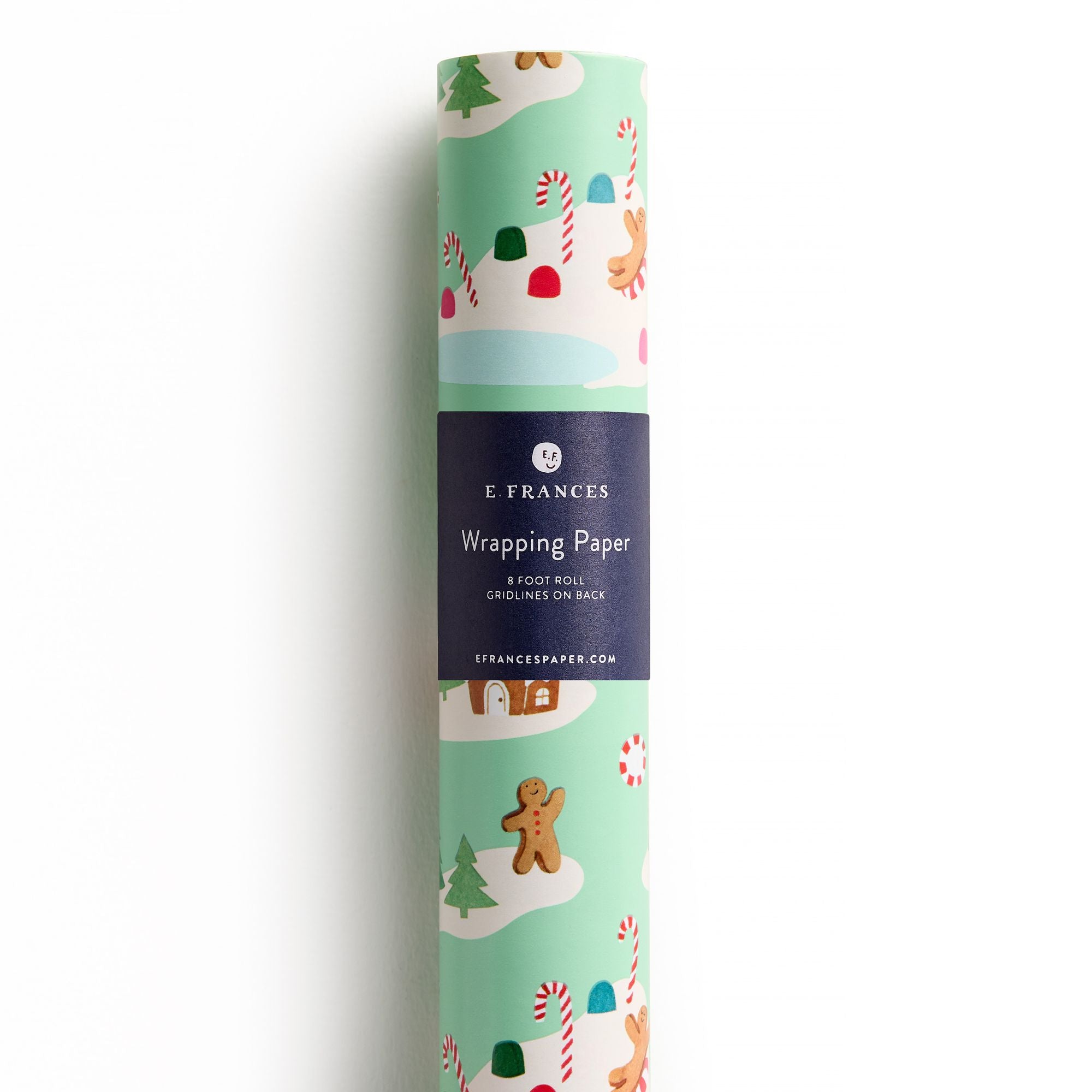 Mint Gingerbread Village Wrapping Paper - Image 2