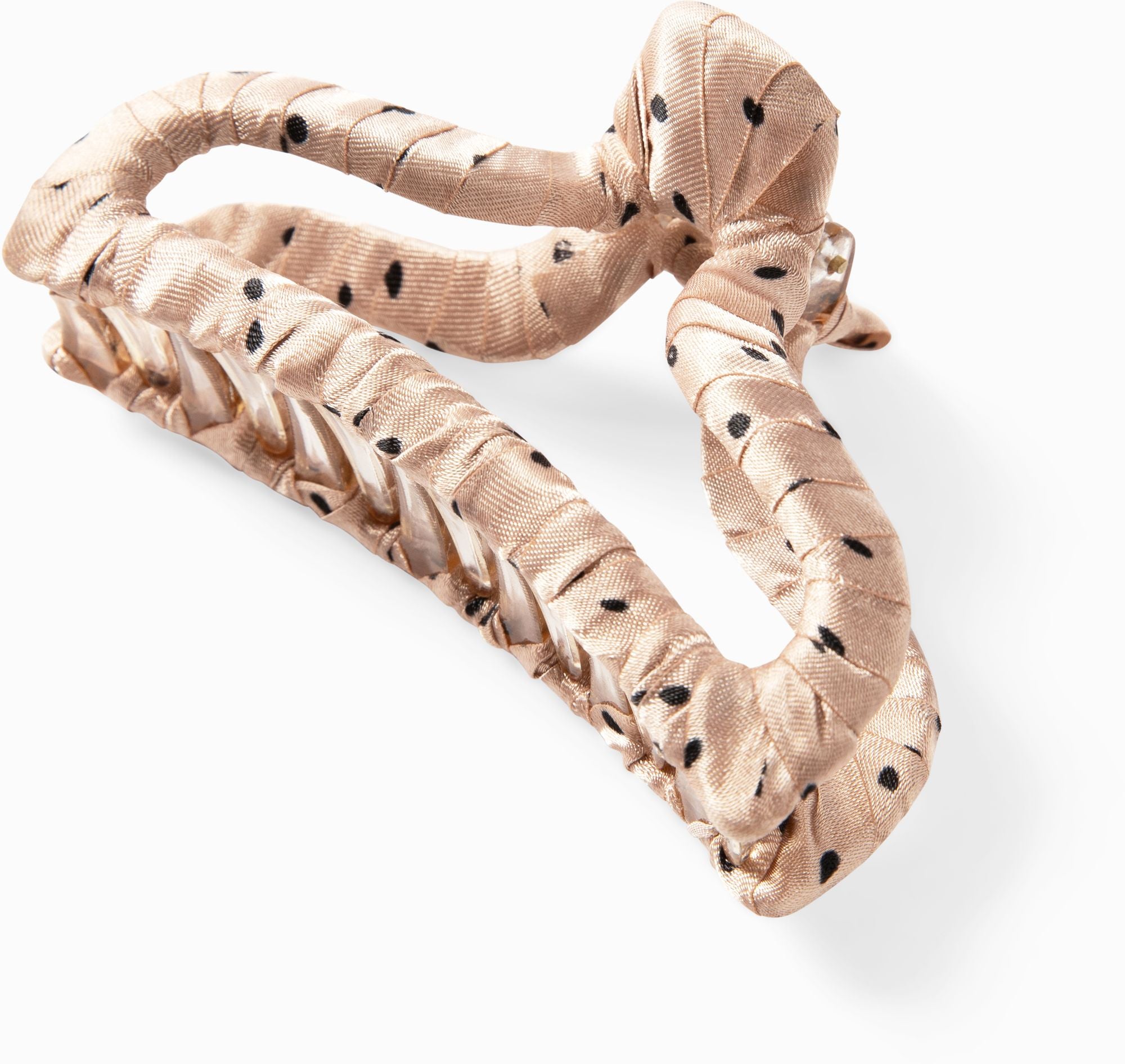 Dotted Satin Wrapped Hair Clip - Image 3