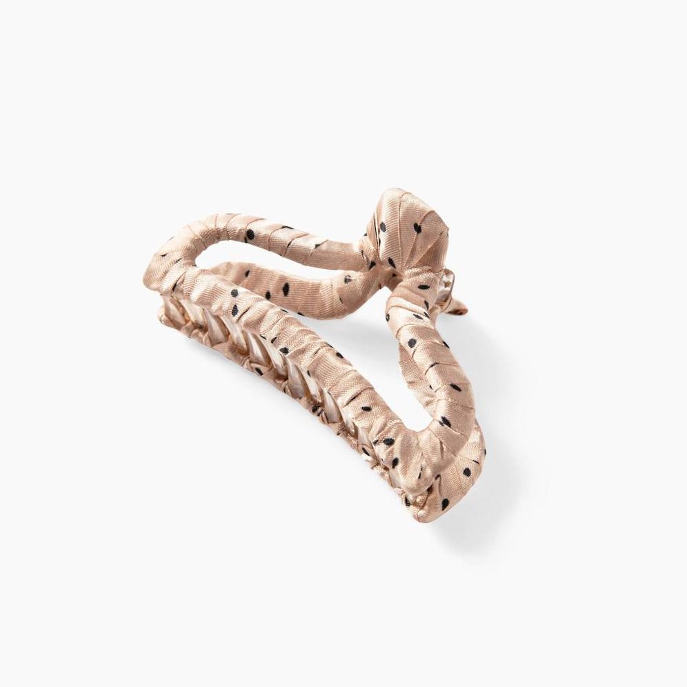 Dotted Satin Wrapped Hair Clip - Image 4