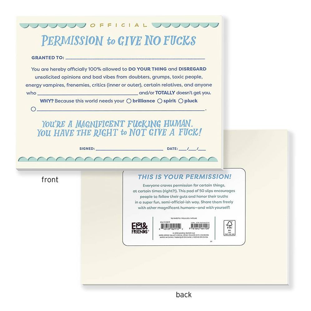 Permission to Give No Fucks Notepad - Image 5