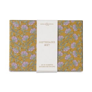 Vintage Floral Scalloped Notecard Set