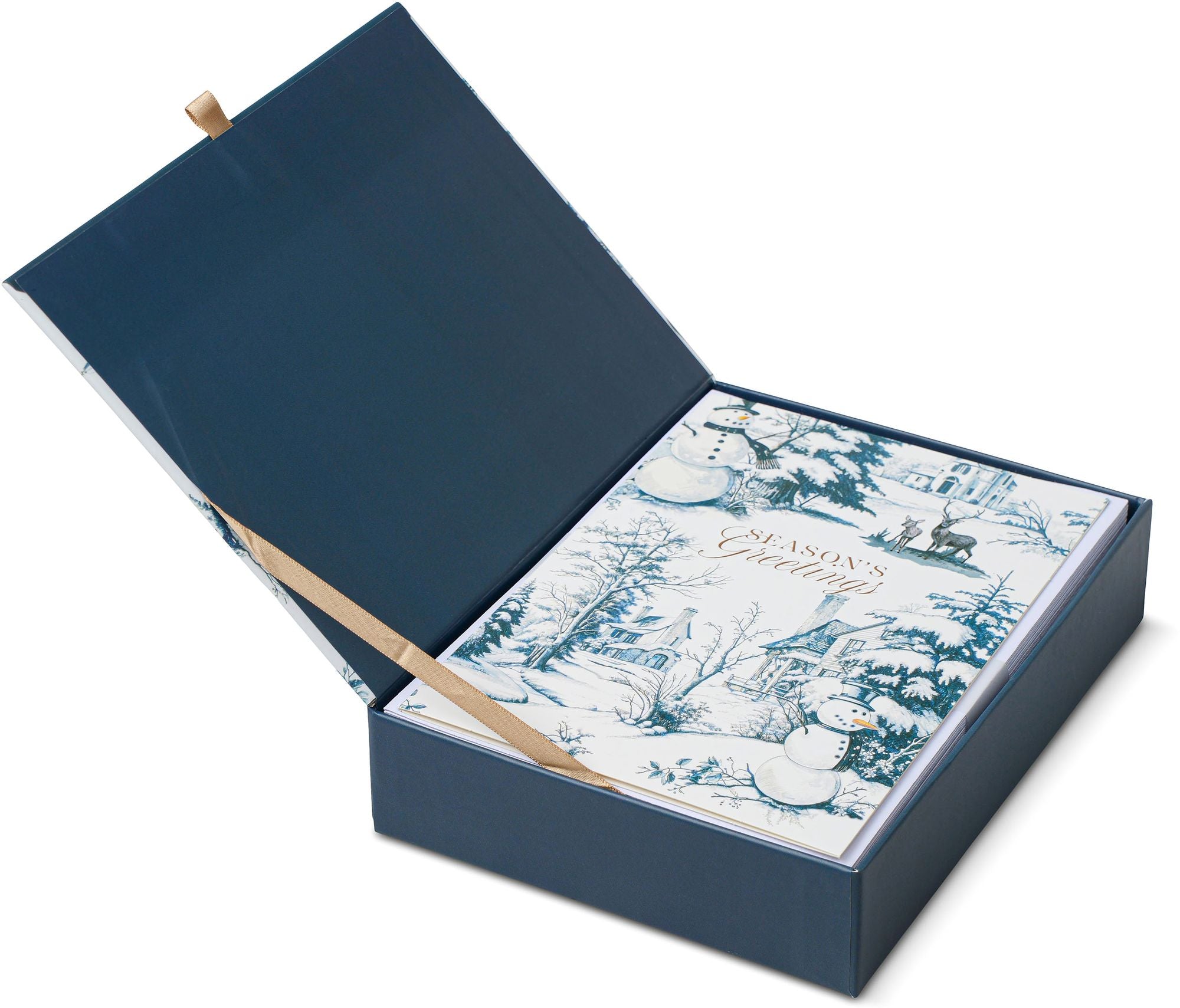 Season's Greetings Toile Boxed Christmas Cards Set of 20 - Image 2