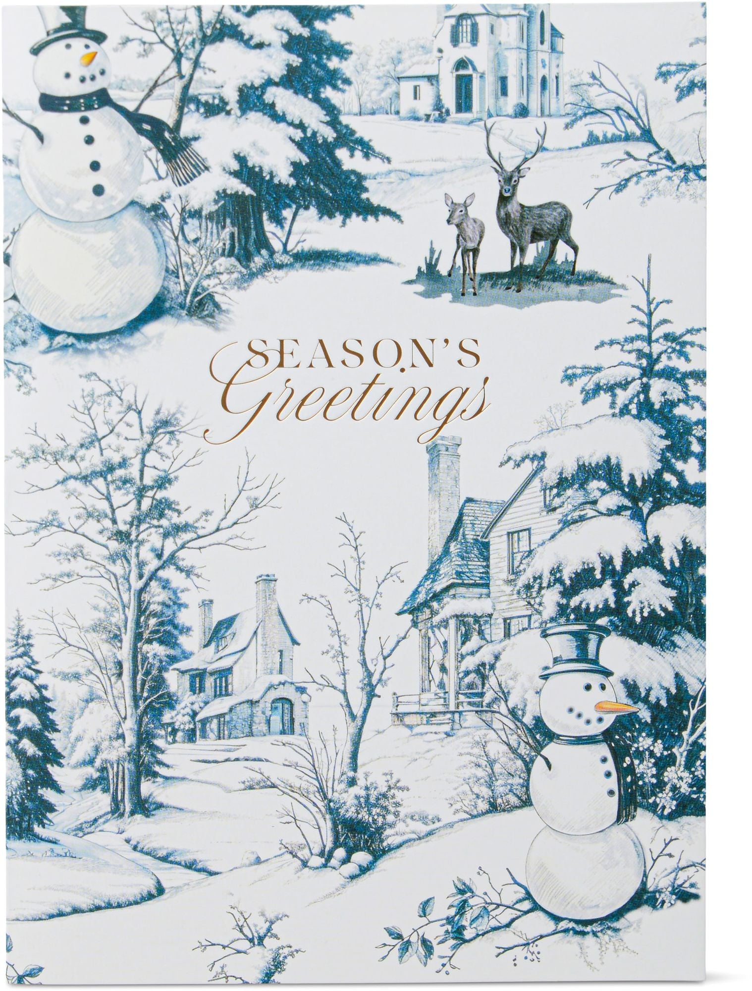 Season's Greetings Toile Boxed Christmas Cards Set of 20 - Image 3