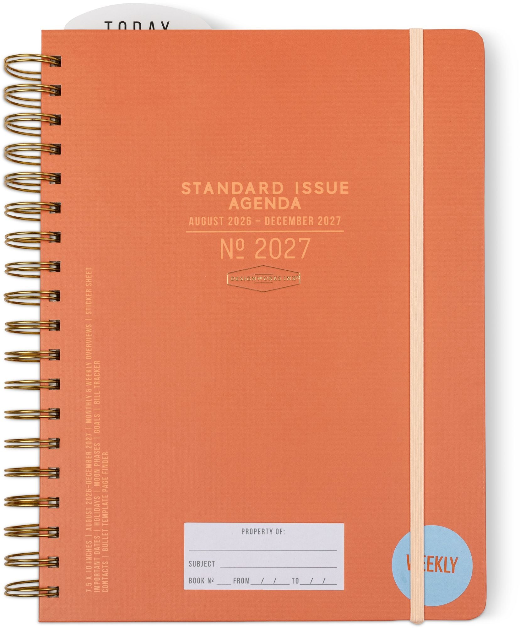 2026-2027 Tangerine Standard Issue Weekly Desk Planner