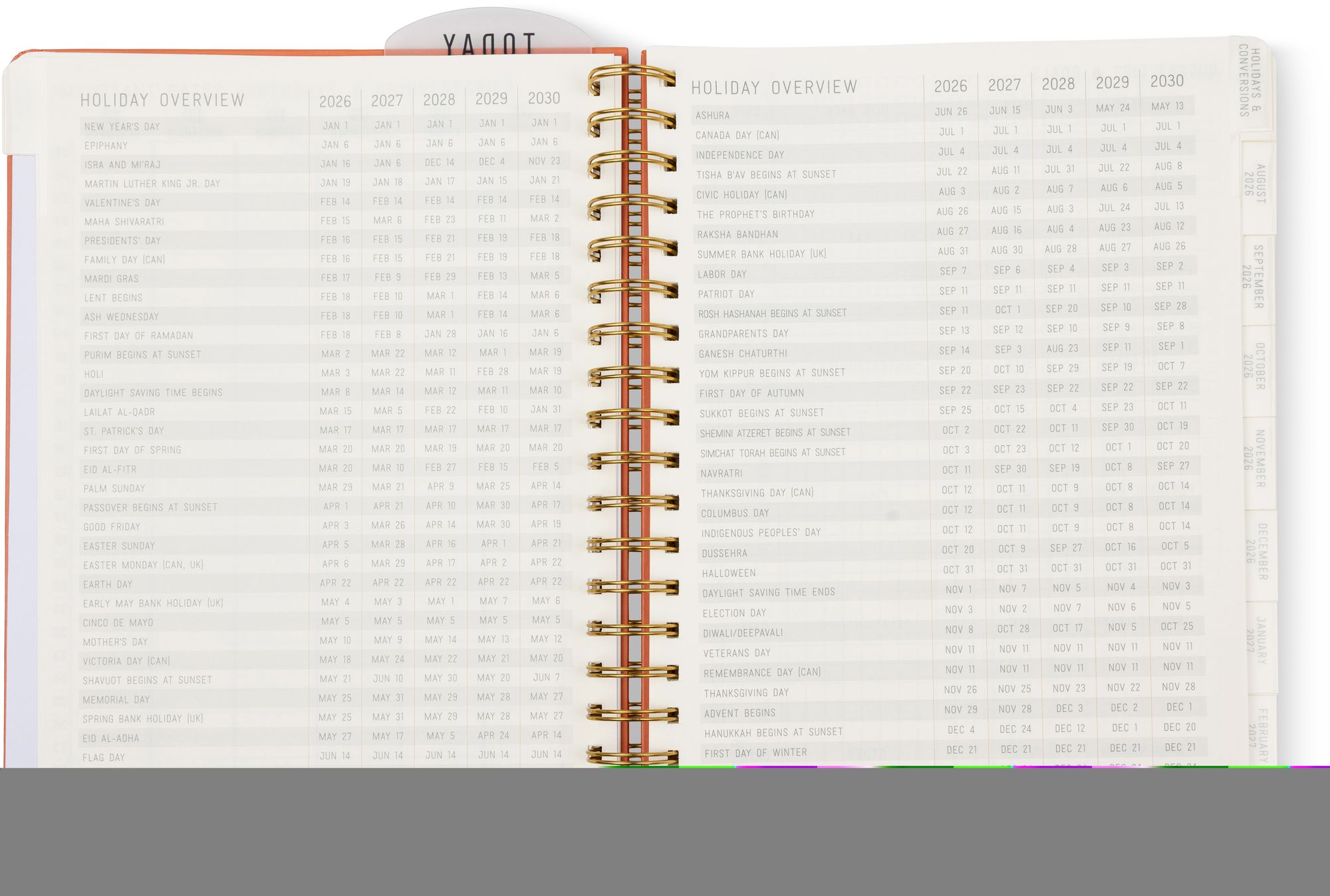 2026-2027 Tangerine Standard Issue Weekly Desk Planner - Image 15