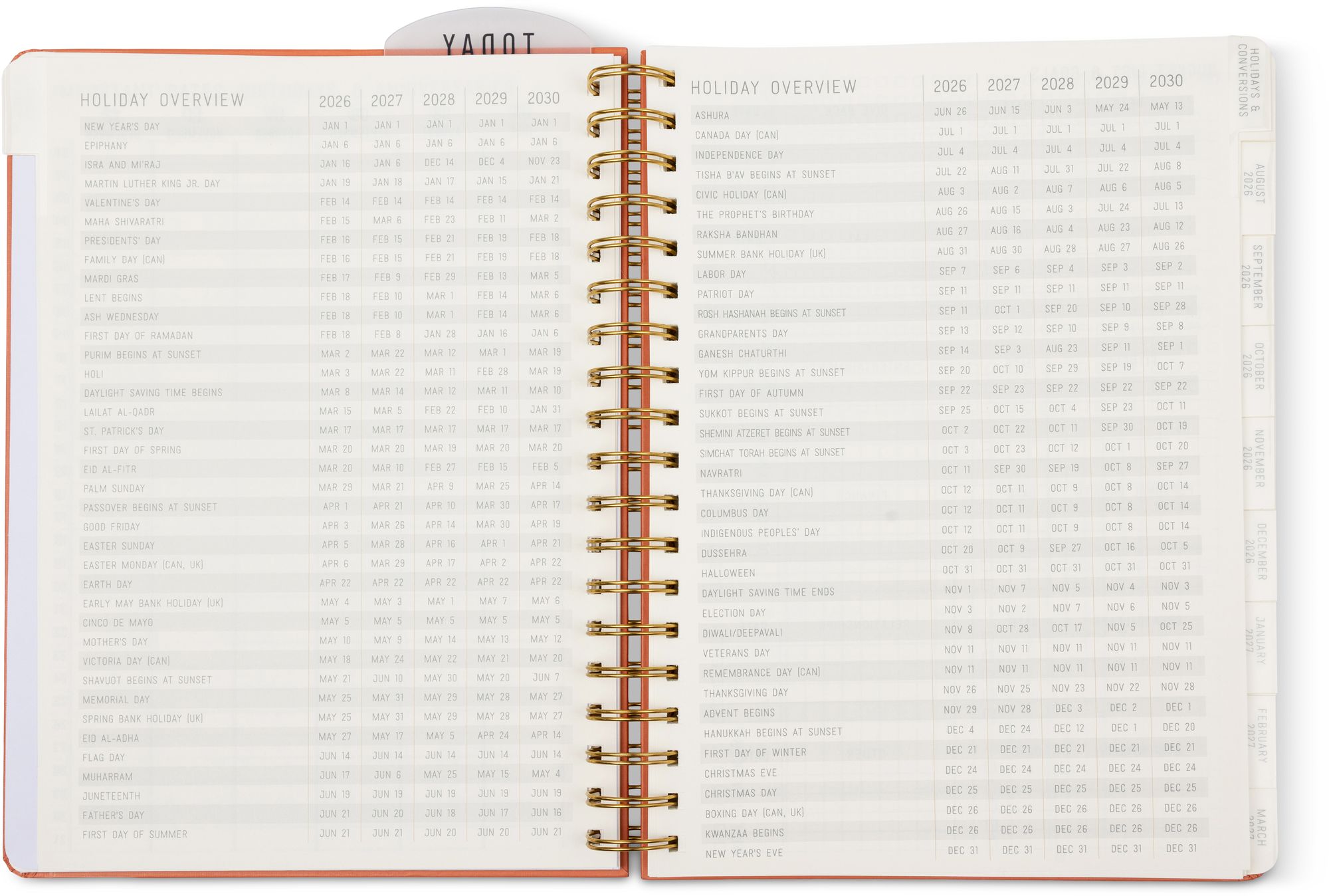2026-2027 Tangerine Standard Issue Weekly Desk Planner - Image 16