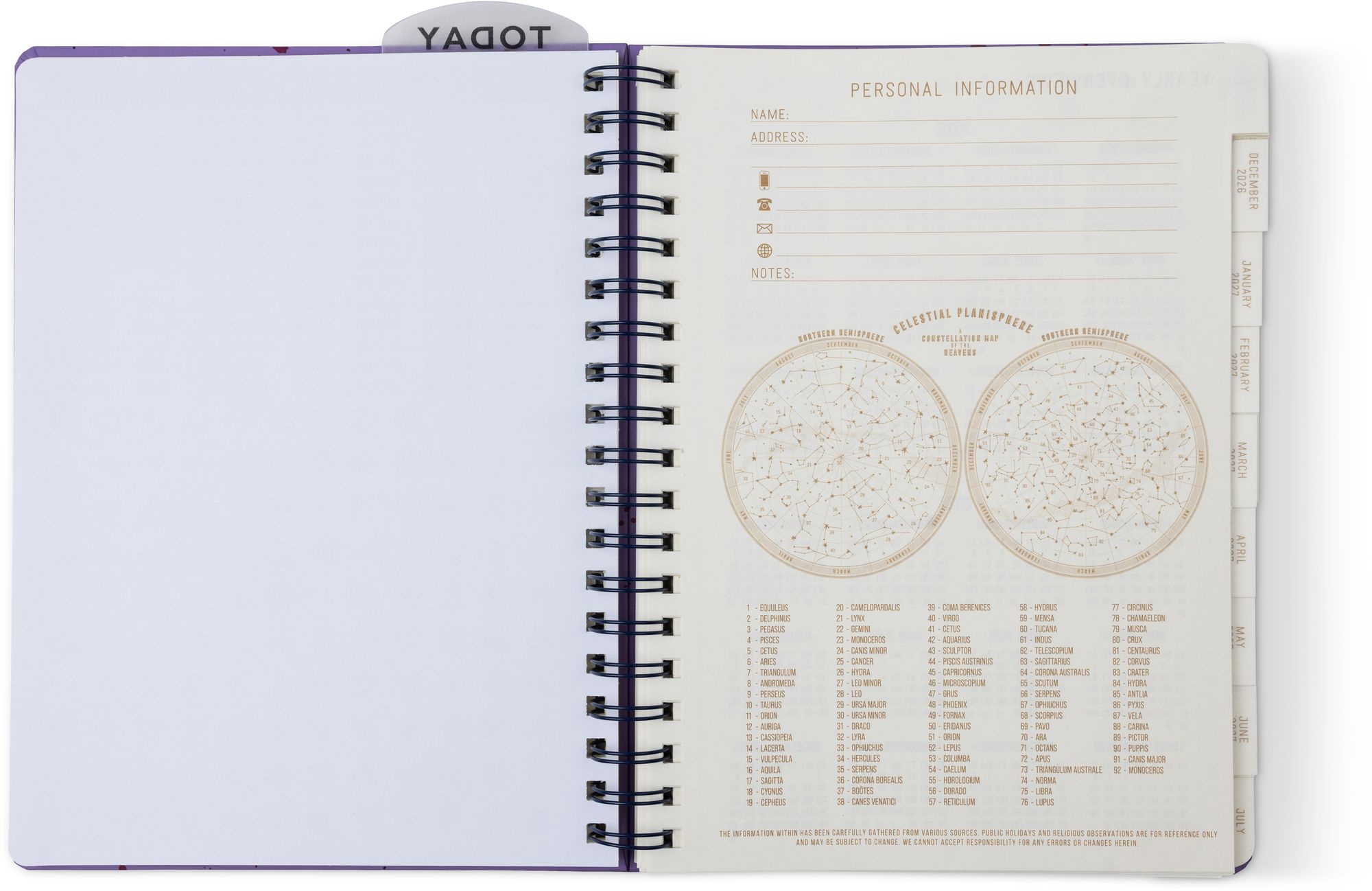 2027 Purple Paint Splatter Weekly Desk Planner - Image 7