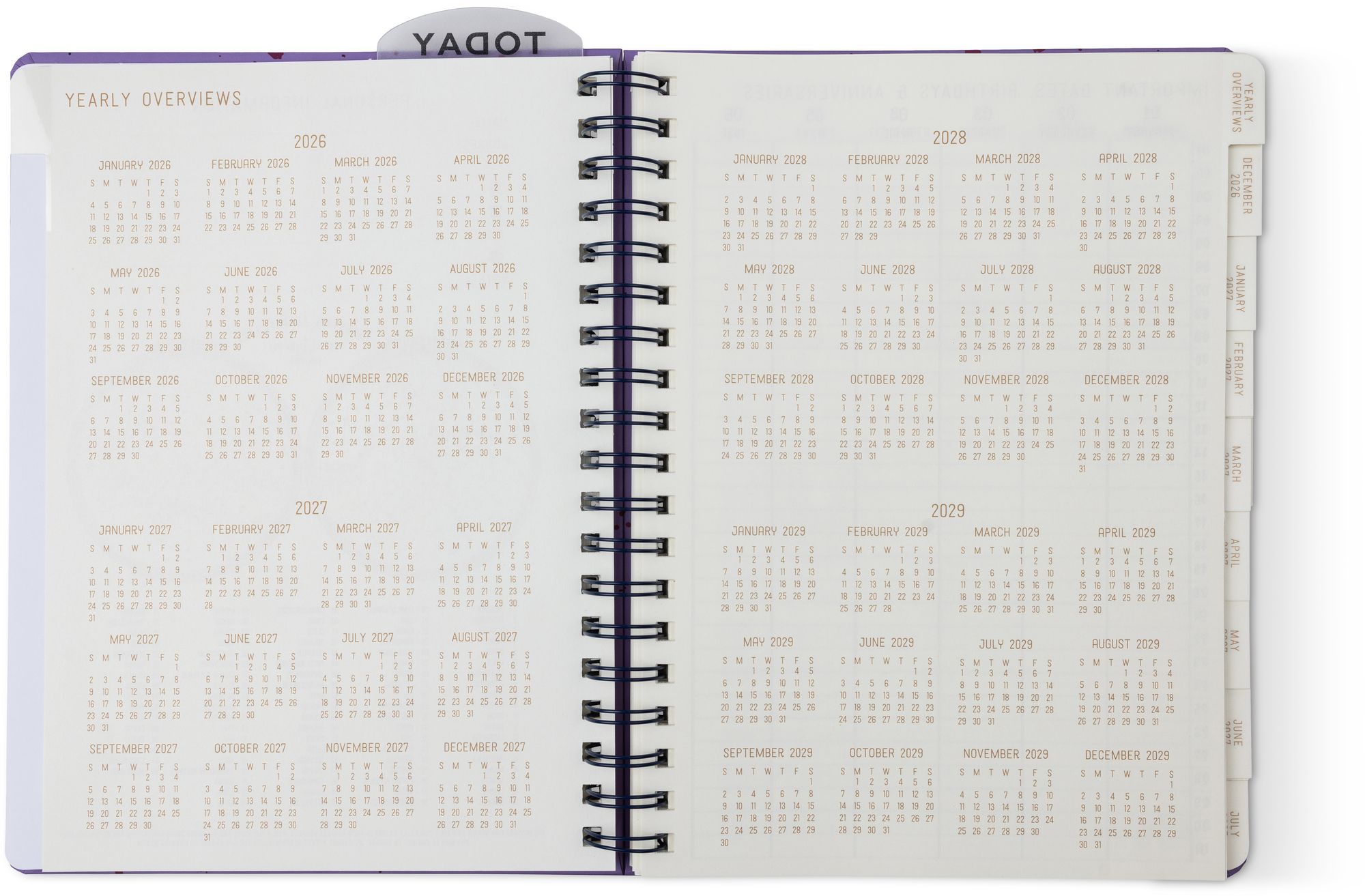 2027 Purple Paint Splatter Weekly Desk Planner - Image 8