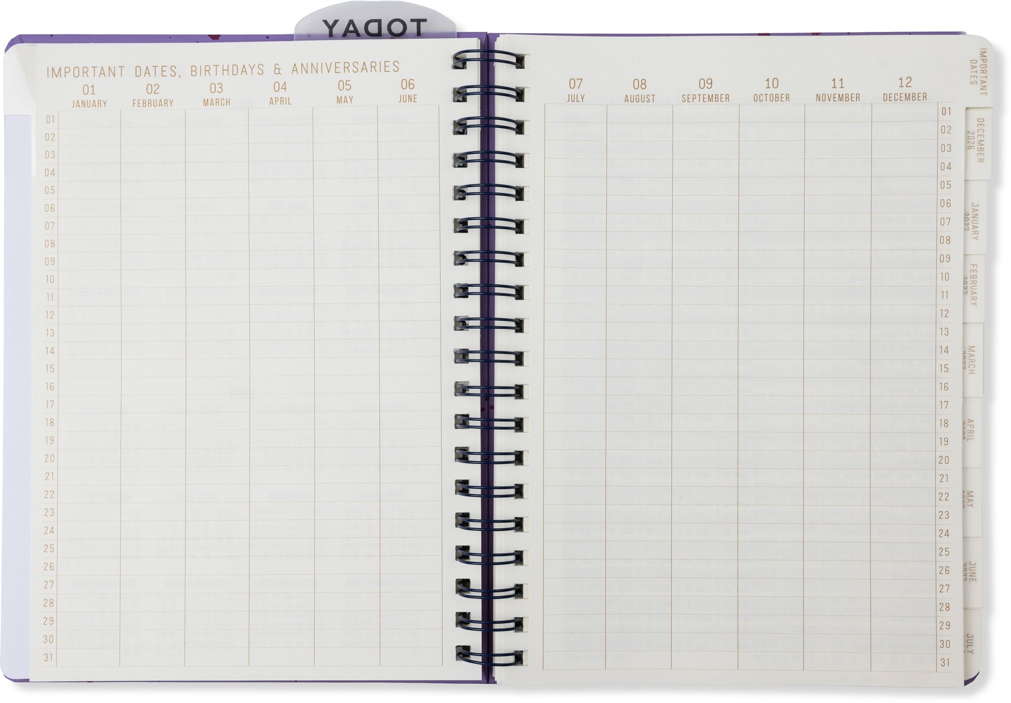 2027 Purple Paint Splatter Weekly Desk Planner - Image 9