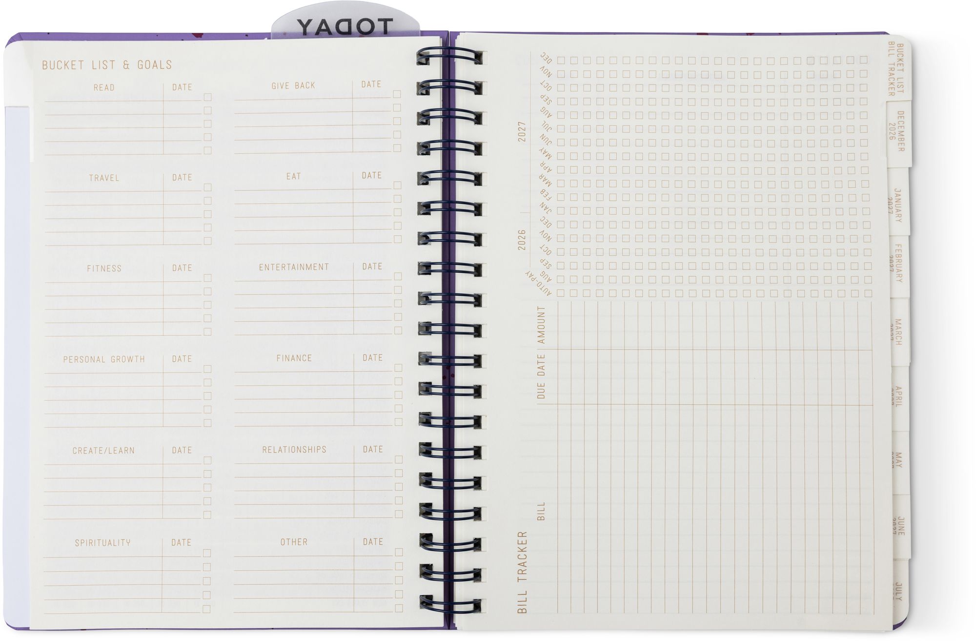 2027 Purple Paint Splatter Weekly Desk Planner - Image 10