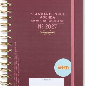2027 Standard Issue Maroon Weekly Desk Planner