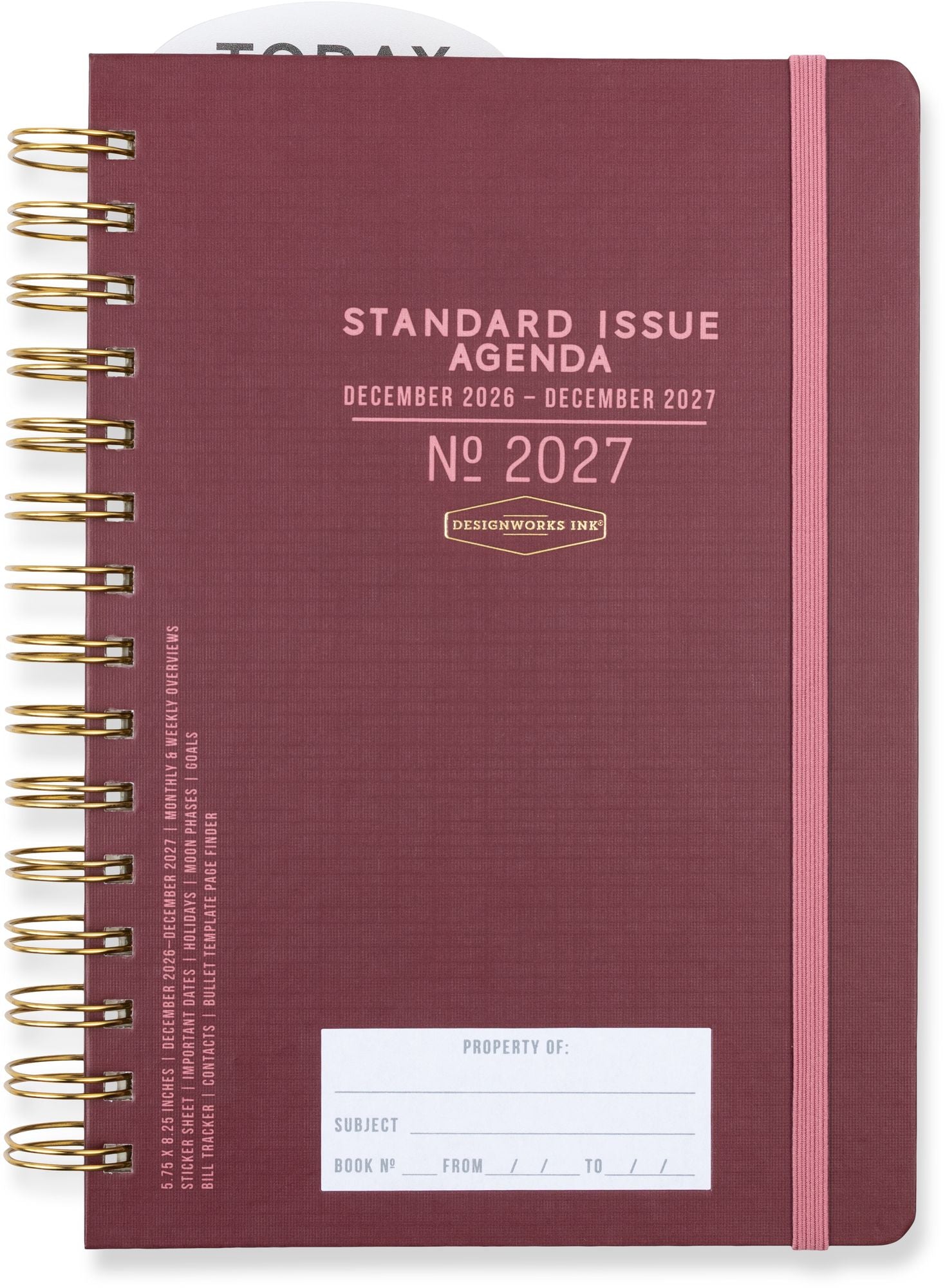 2027 Standard Issue Maroon Weekly Desk Planner - Image 2