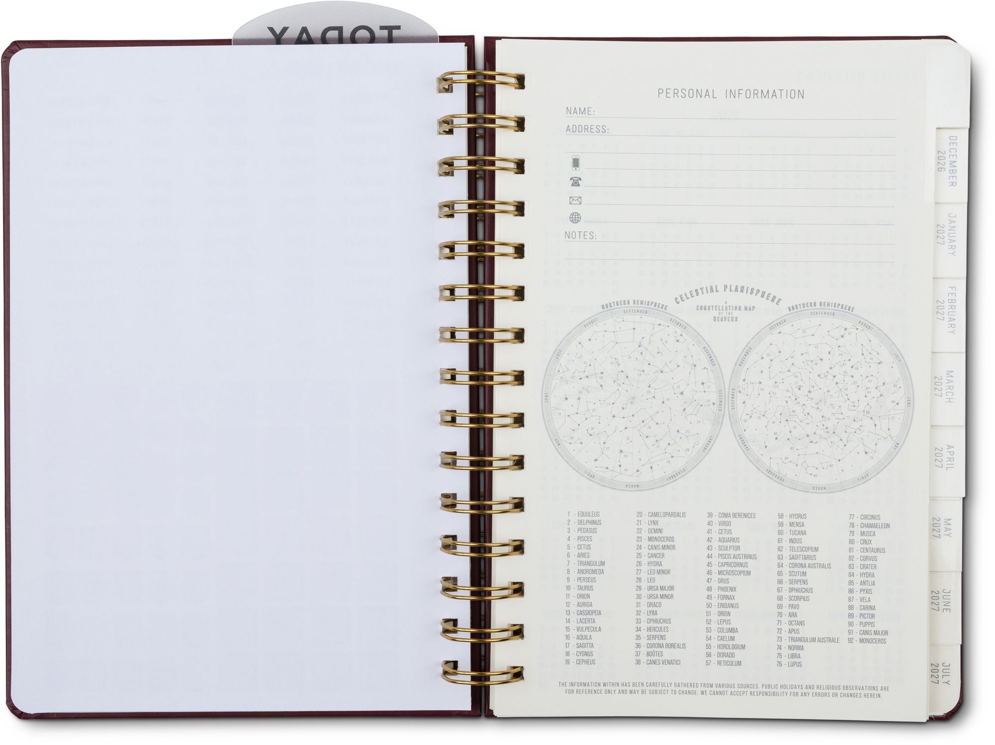 2027 Standard Issue Maroon Weekly Desk Planner - Image 6
