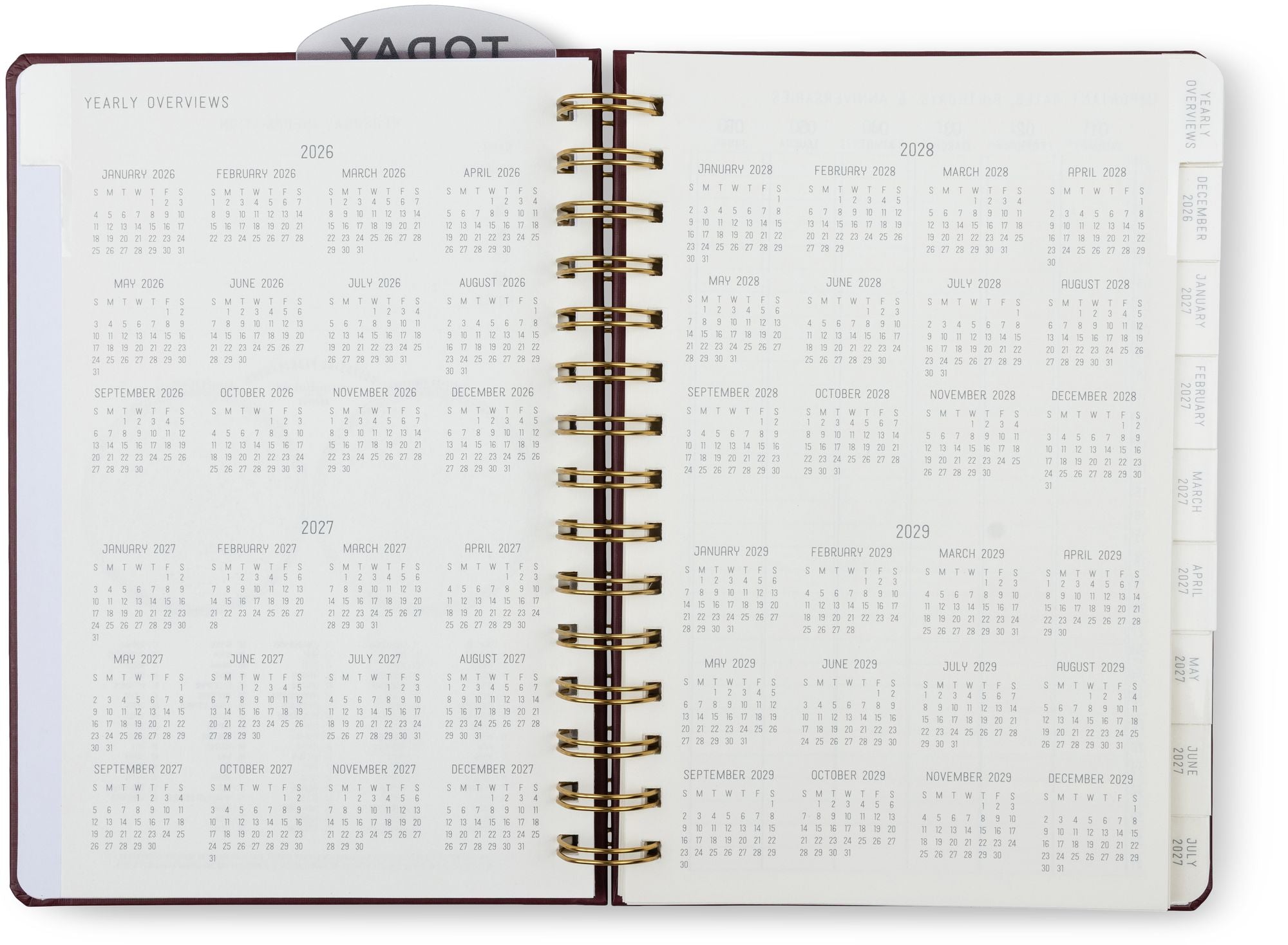 2027 Standard Issue Maroon Weekly Desk Planner - Image 7
