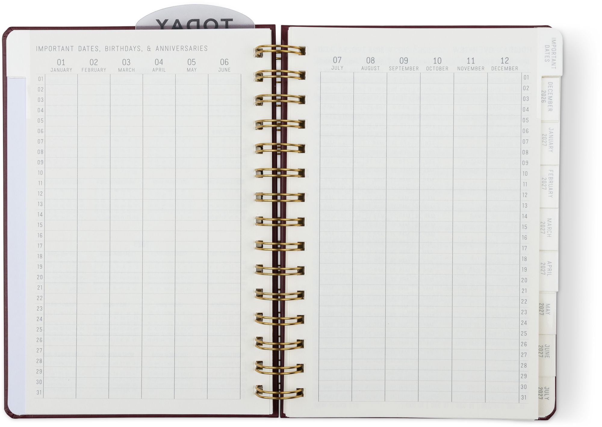 2027 Standard Issue Maroon Weekly Desk Planner - Image 8