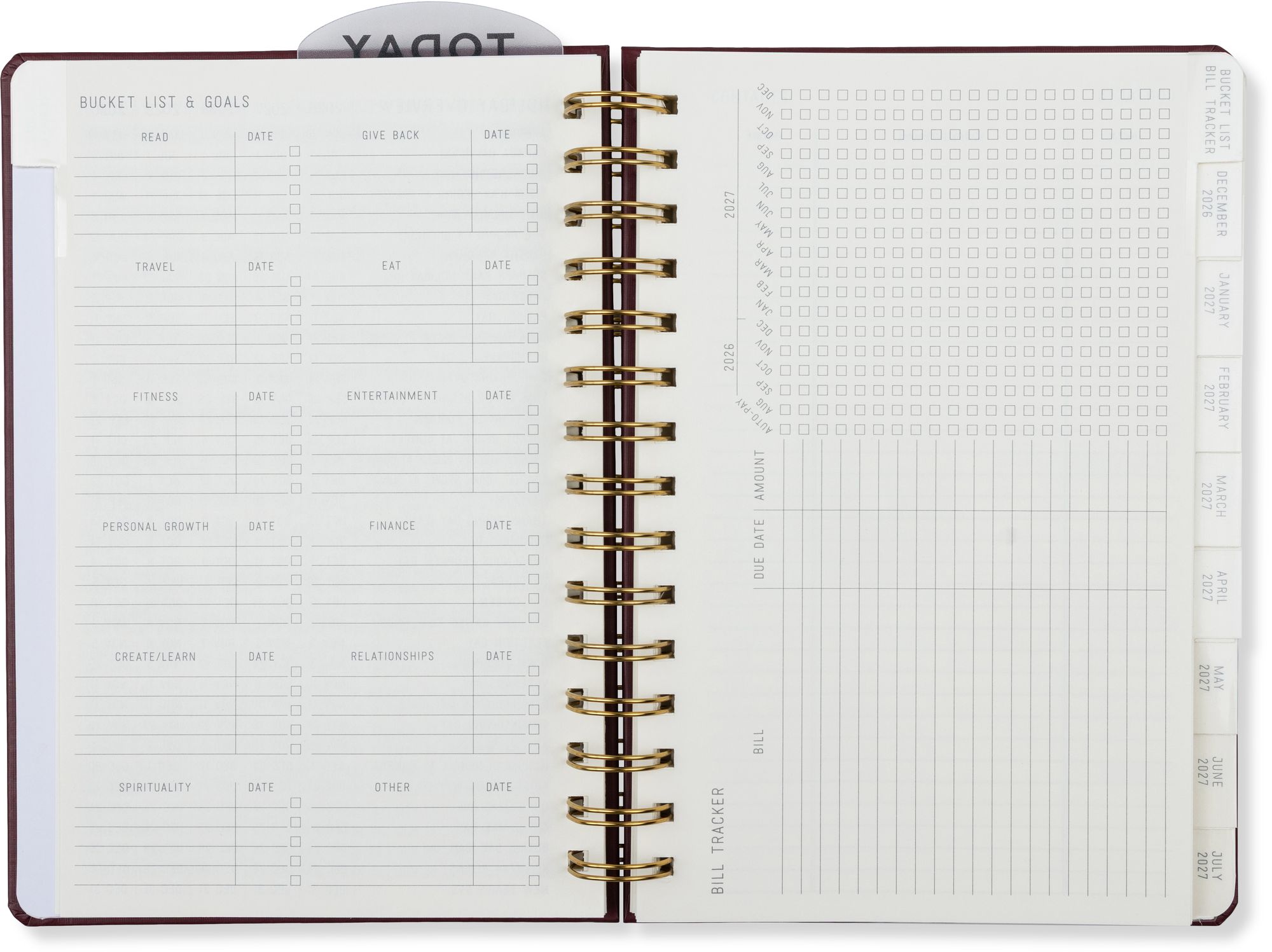 2027 Standard Issue Maroon Weekly Desk Planner - Image 10
