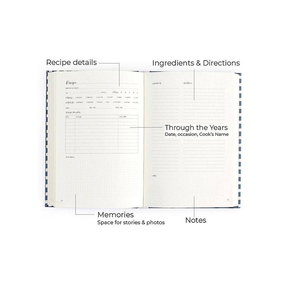 Navy Gingham Heirloom Recipe Book - Image 5