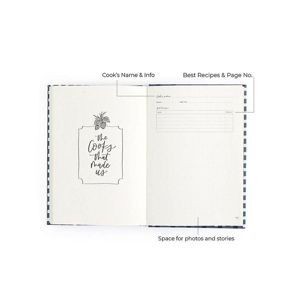 Navy Gingham Heirloom Recipe Book - Image 6