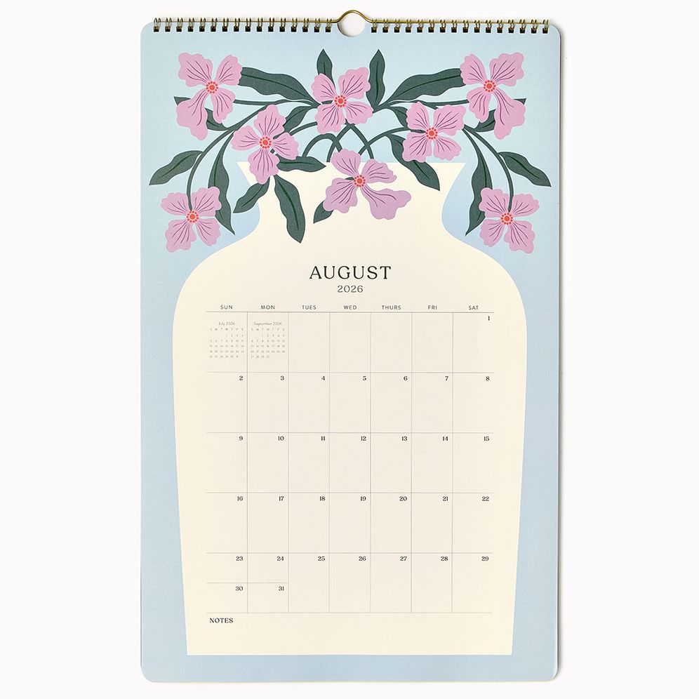 2026-2027 Paper Source Modern Vases Tall Wall Calendar