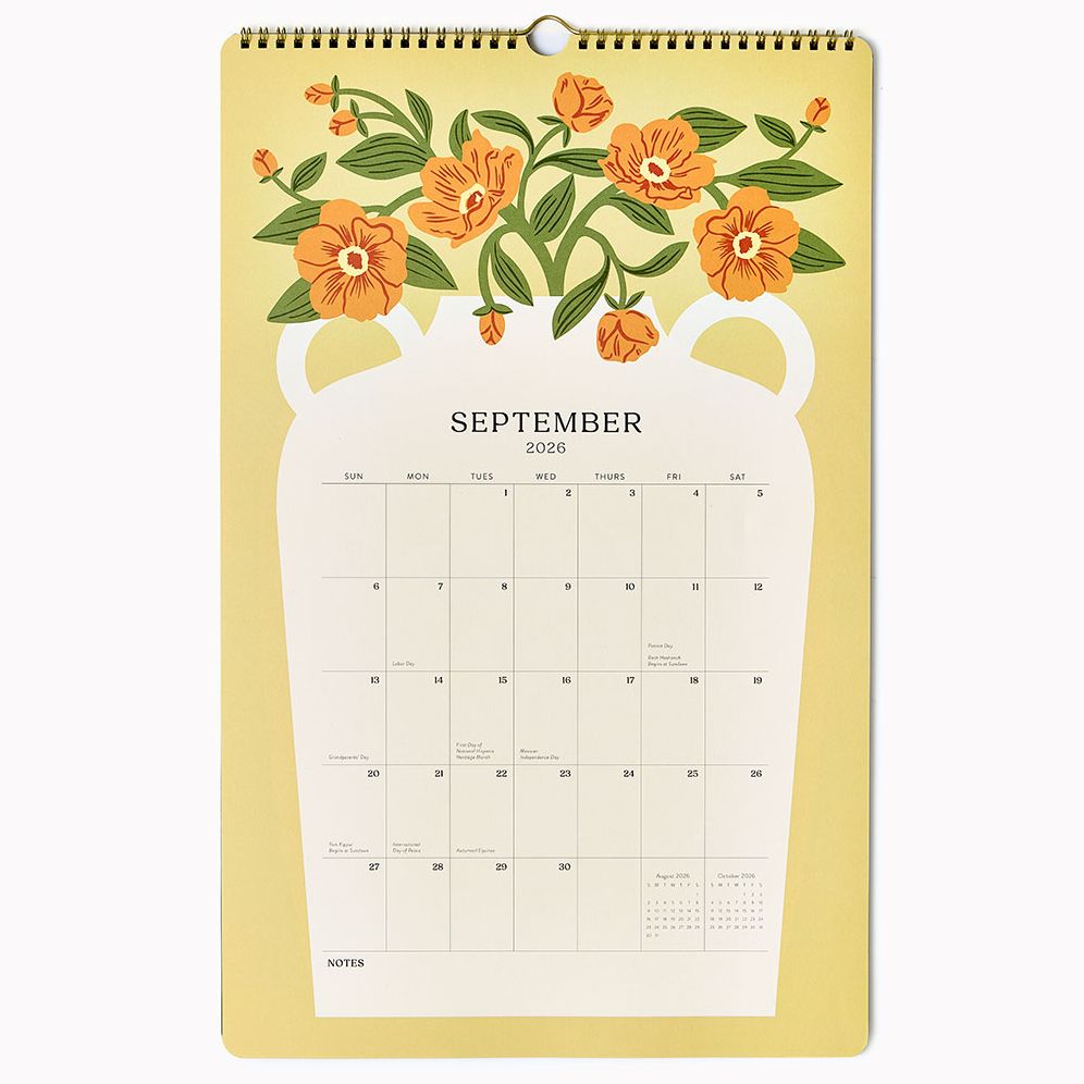 2026-2027 Paper Source Modern Vases Tall Wall Calendar - Image 5