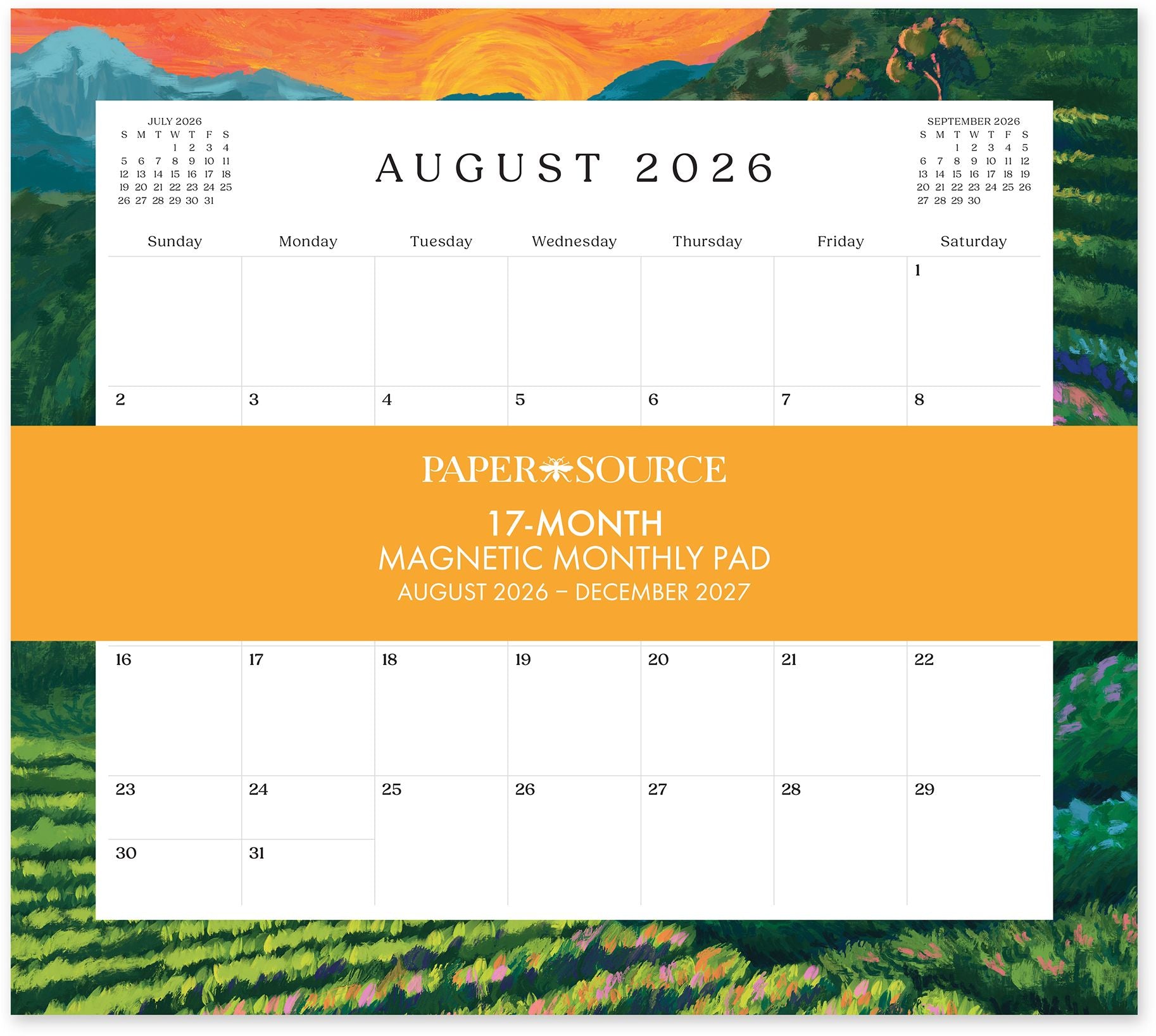 2026-2027 Paper Source Landscapes 17-Month Magnetic Calendar