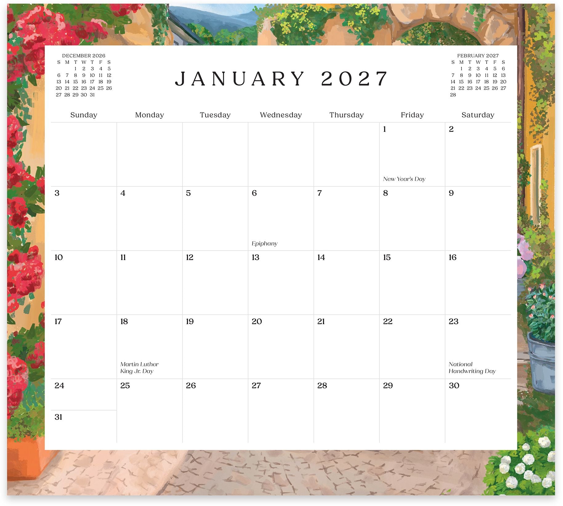 2026-2027 Paper Source Landscapes 17-Month Magnetic Calendar - Image 2