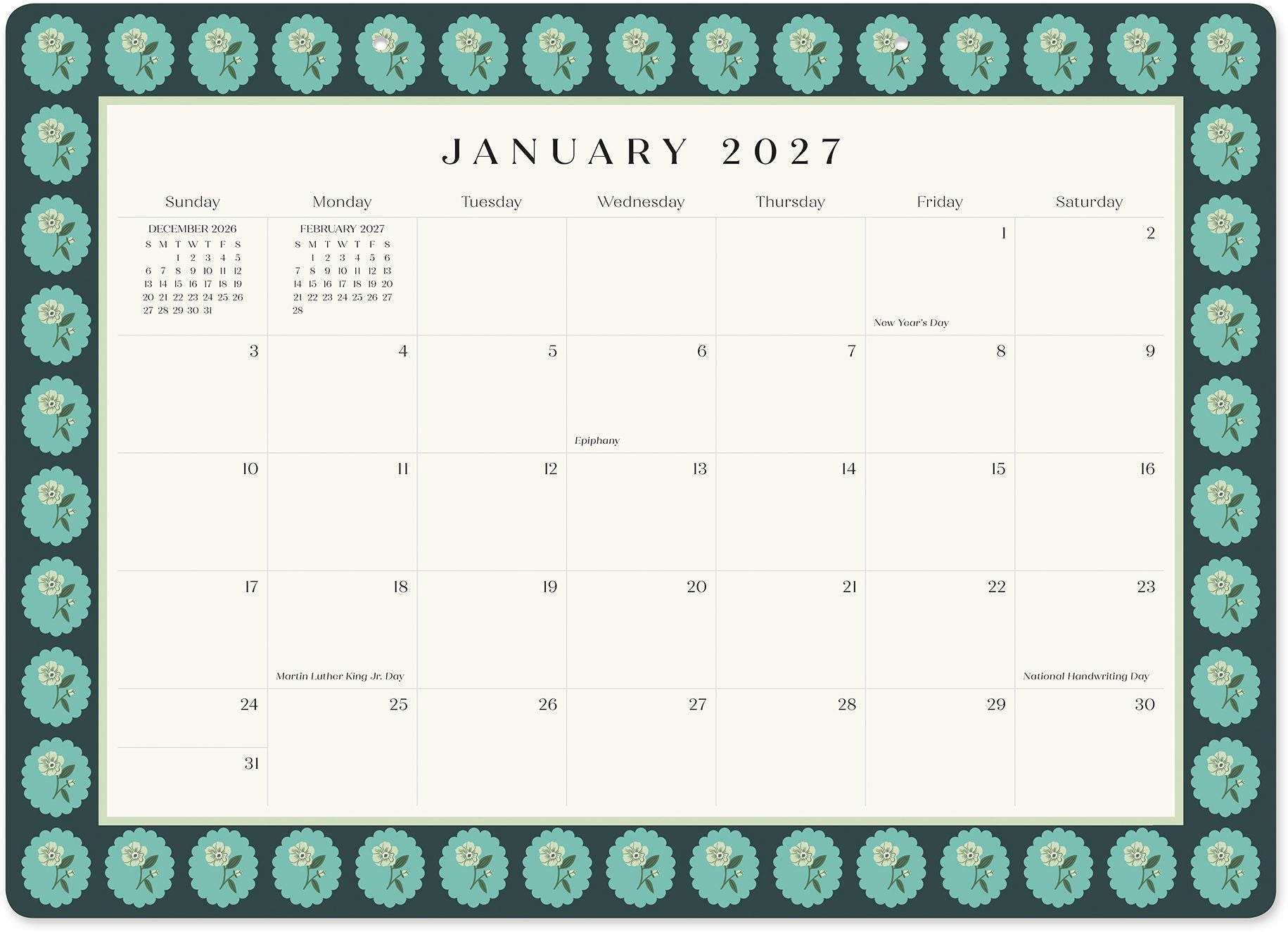 2026-2027 Paper Source Tapestries Decorative 17-Month Desk Blotter - Image 2