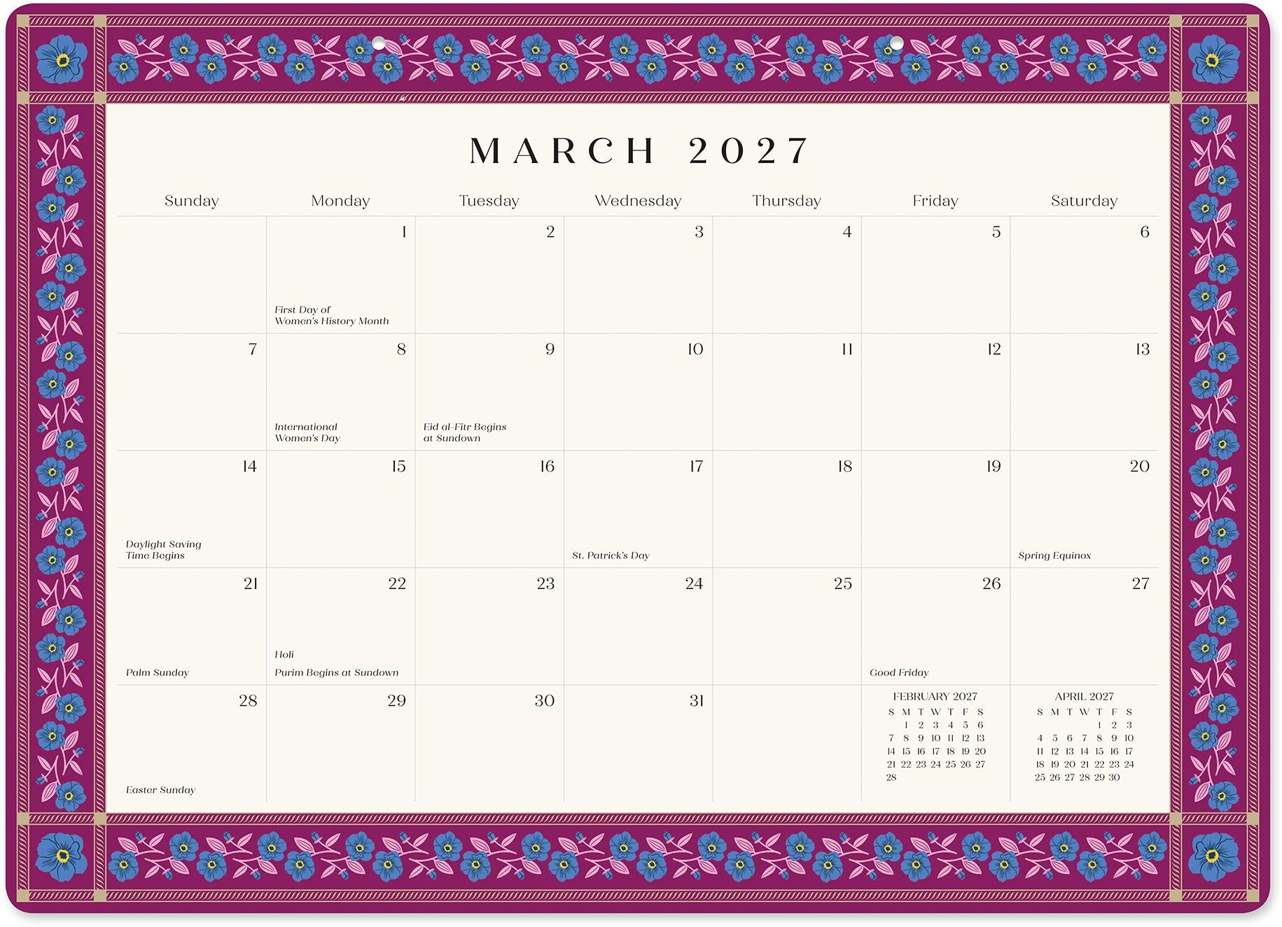 2026-2027 Paper Source Tapestries Decorative 17-Month Desk Blotter - Image 3