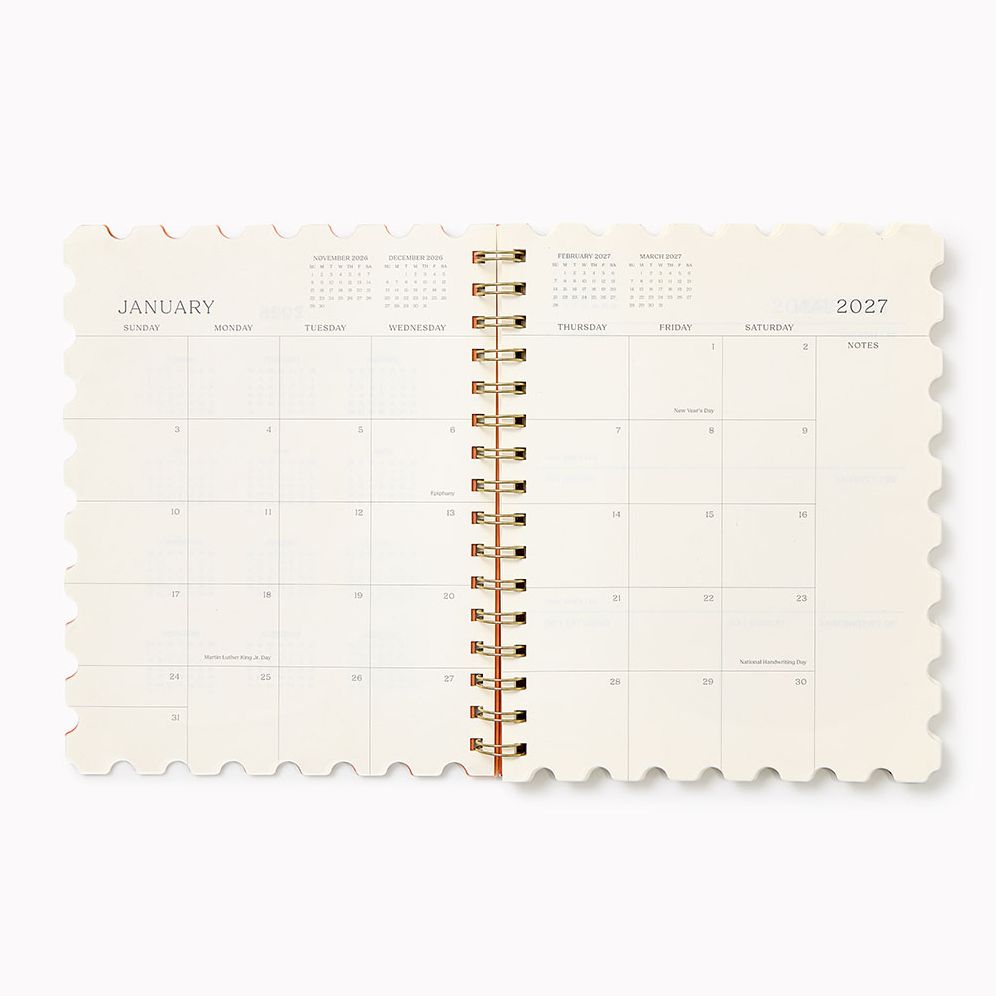 2027 Paper Source Orchid Stamps Die-Cut 12M Planner - Image 7