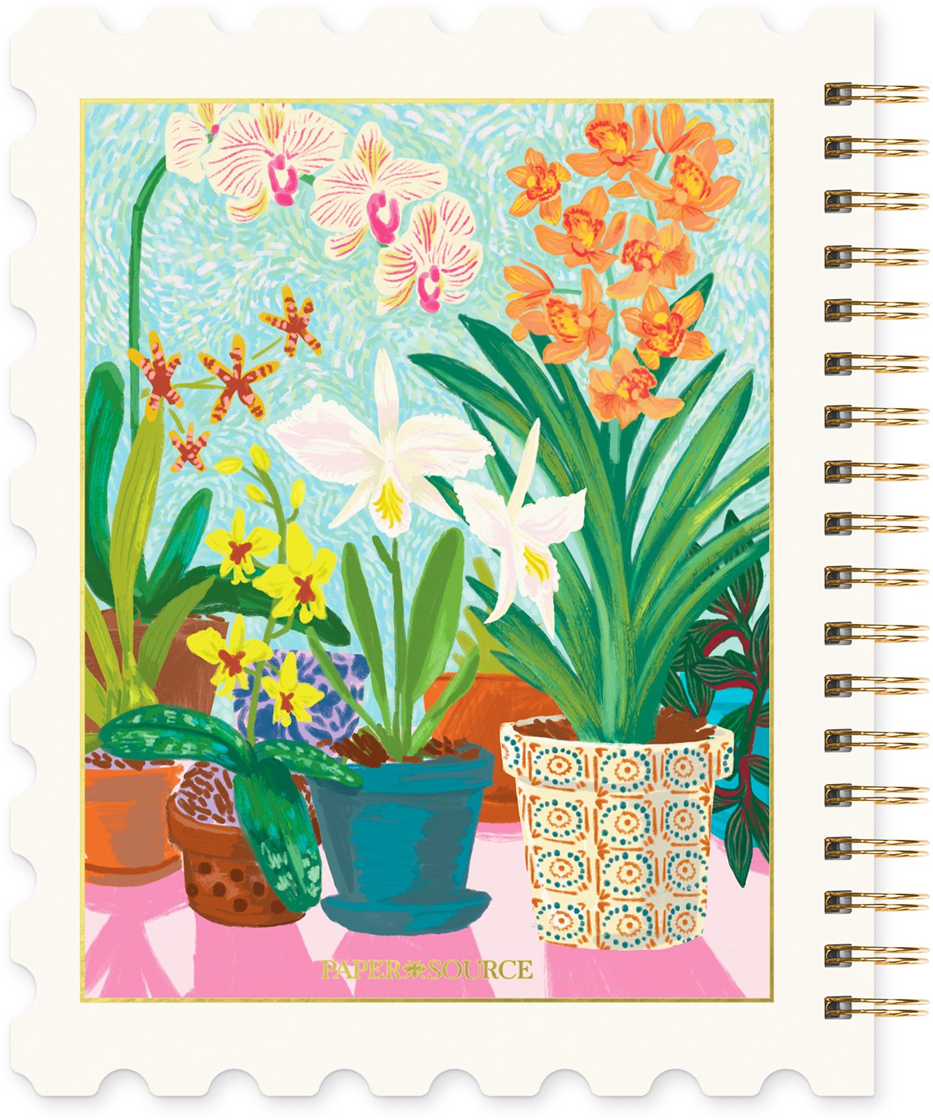 2027 Paper Source Orchid Stamps Die-Cut 12M Planner - Image 9
