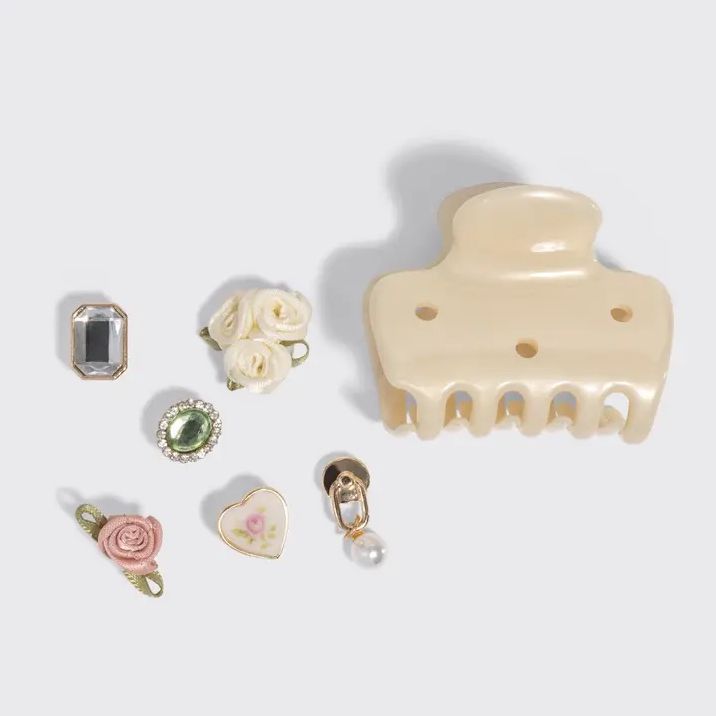 KitschPop Cloud Clip 7pc Set Vintage - Pearlized Cream - Image 2