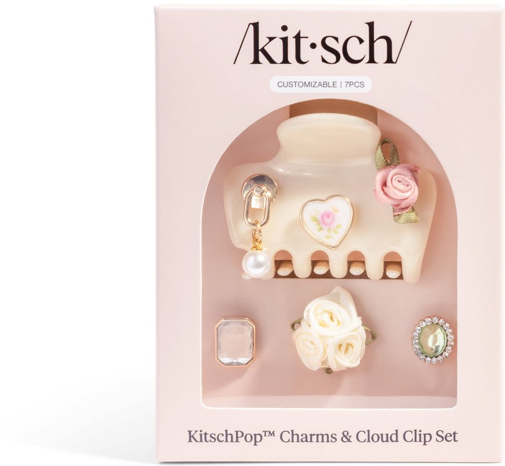 KitschPop Cloud Clip 7pc Set Vintage - Pearlized Cream - Image 4
