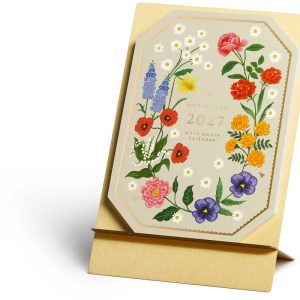 2027 Birth Month Brass Easel Desk Calendar