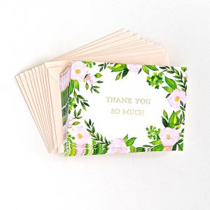 Pink Floral Thank You Stationery Set