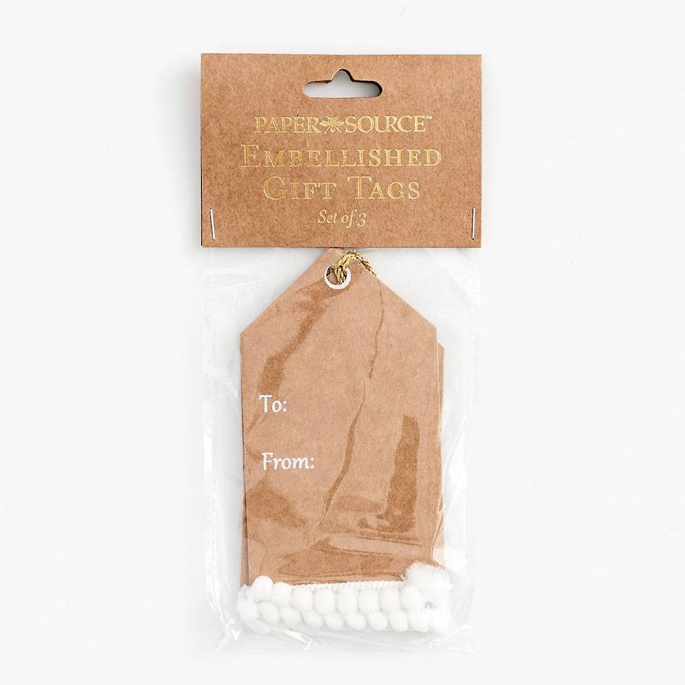 White Pom Pom Gift Tags - Image 2